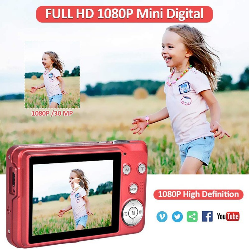 Camera Kỹ Thuật Số Hd 1080p 30 Mp Mini 2.7 Inch Với Màn Hình Lcd Zoom,Compact