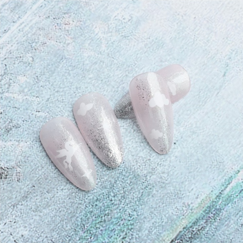 Miếng Dán Trang Trí Móng Tay Họa Tiết Hình Học/ Mặt Trăng Nhiều Màu Độc Đáo Thời Trang