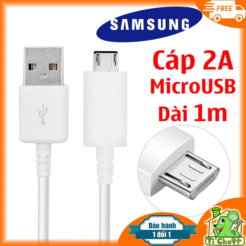 [ZIN THEO MÁY] Cáp Samsung 1m Micro USB Galaxy A5/ A7, Tab 3, J2 J4 J6 Plus...