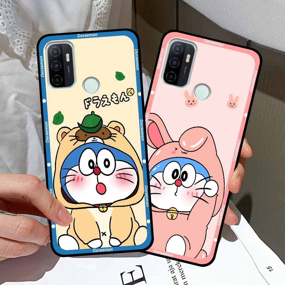 Ốp Oppo A53 in hình cặp đôi doremon, hổ, khủng long dễ thương