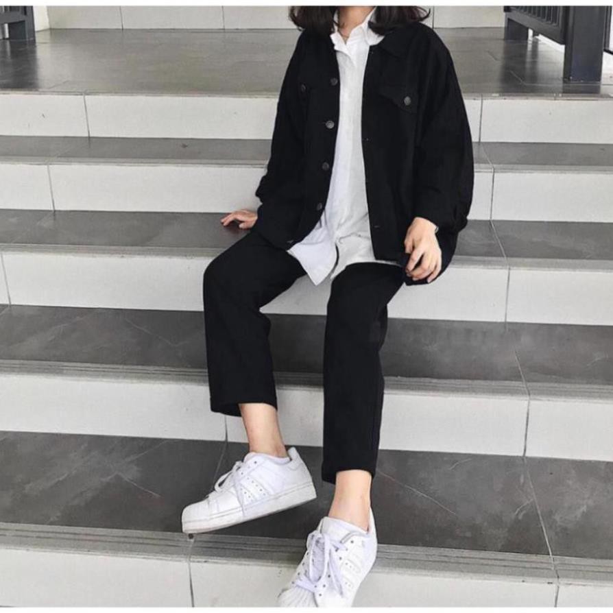 Áo Khoác JEAN KAKI Đen Unisex