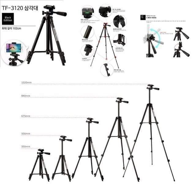 Gậy 3 chân chụp ảnh, gậy chụp hình Tripod  3120 , livestream cực tốt tương thích nhiều dòng máy.