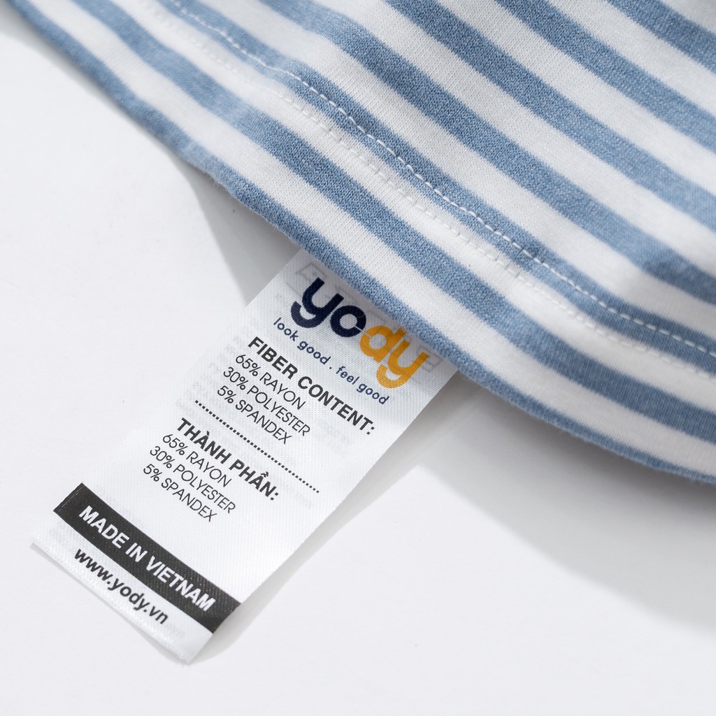 Áo Polo Nam YODY chất liệu melange kẻ ngang mềm mịn thấm hút APM4069