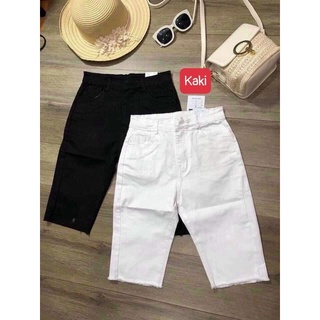 Quần ngố jeans lưng cao ôm giãn thoải mái