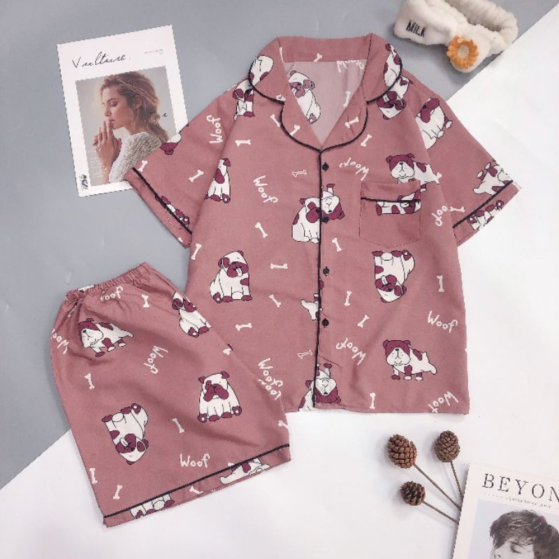 [Kate mềm] Bộ Pijama đùi chất mềm mịn size 40-62kg