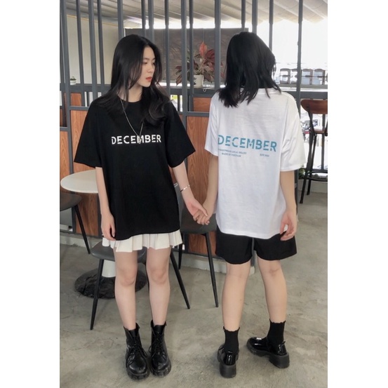 Áo thun nam nữ tay lỡ, áo phông form rộng unisex December Black Vr2 | BigBuy360 - bigbuy360.vn