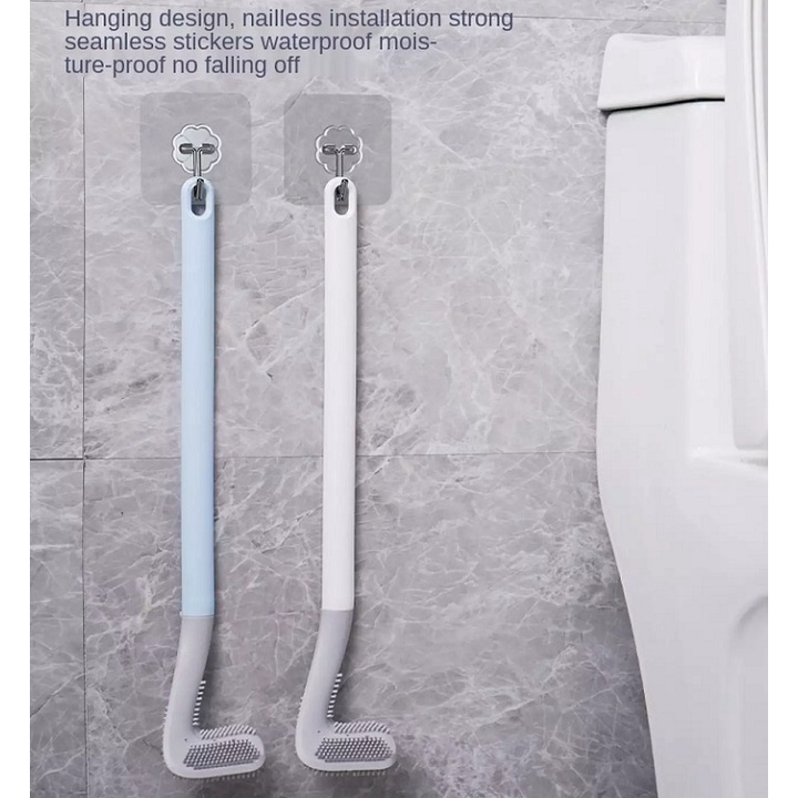 Chổi Cọ TOILET Thông Minh SILICON Đầu Cong Công Cụ Làm Sạch Khử Trùng Hiệu Quả