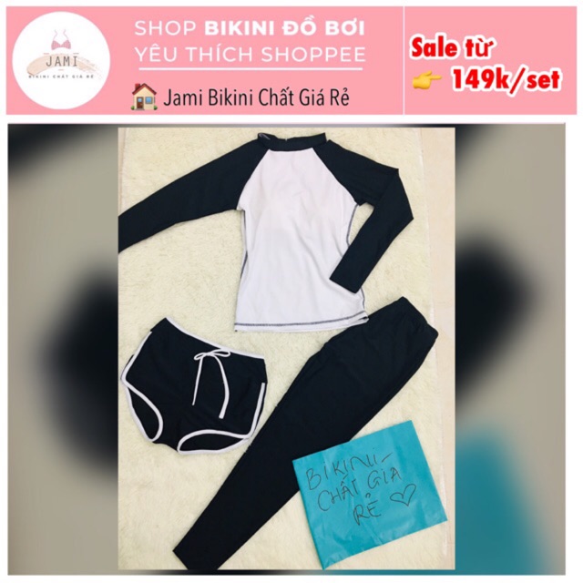 Đồ bơi nữ Bikini tay dài kín đáo BURKINI ÁO BƠI TAY DÀI QUẦN BƠI DÀI GÓT CHÂN KÍN NGƯỜI CAO CẤP THUN LẠNH -JAMI-ATD7