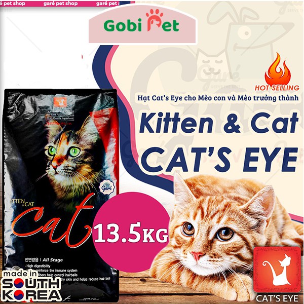 Thức ăn cho mèo hạt Cat's Eye cao cấp 400g, 1kg - Gobi Pet