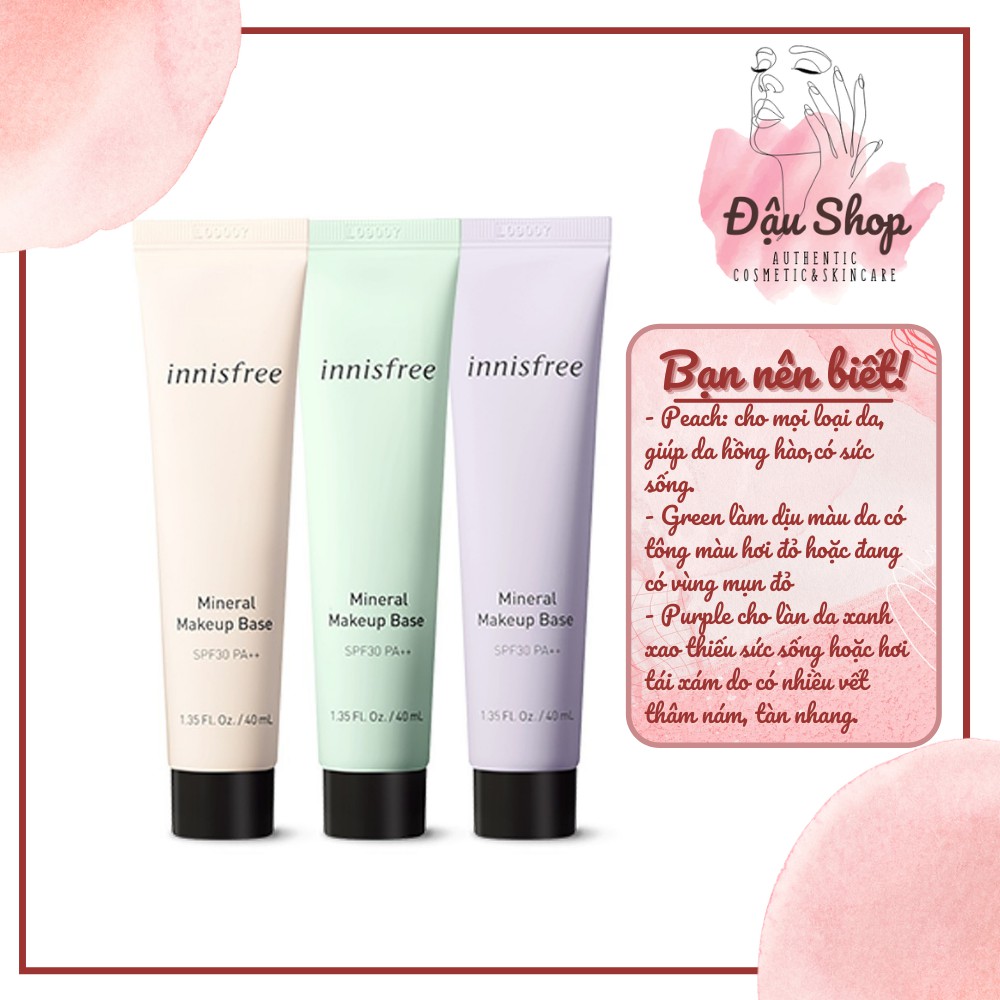 Kem lót trang điểm 4 trong 1 Innisfree Mineral Makeup Base SPF30 PA+++ 40ml