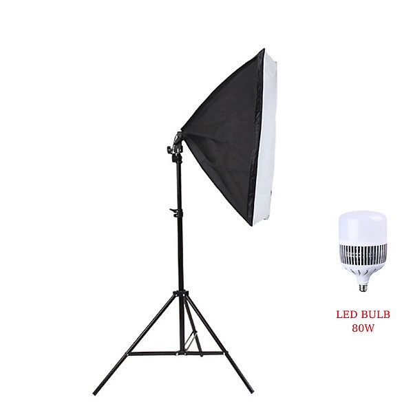 Bộ Kit Trợ Sáng Studio 50x70 Cm Soft Box Kèm Bóng Đèn Led 80w Live Stream Quay Video Làm Vlogs..