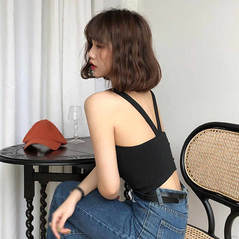 Áo hai dây ôm dáng màu trơn hở lưng quyến rũ thời trang cho nữ