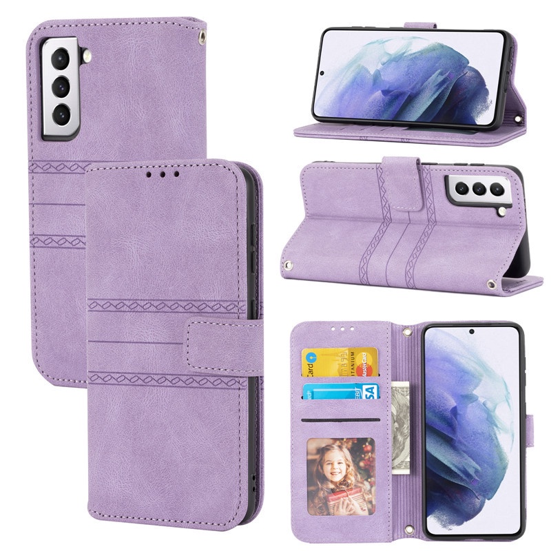 Bao da điện thoại nắp gập dạng ví thời trang cho Samsung Galaxy S22 S21 Plus Ultra S20 S21 FE A03