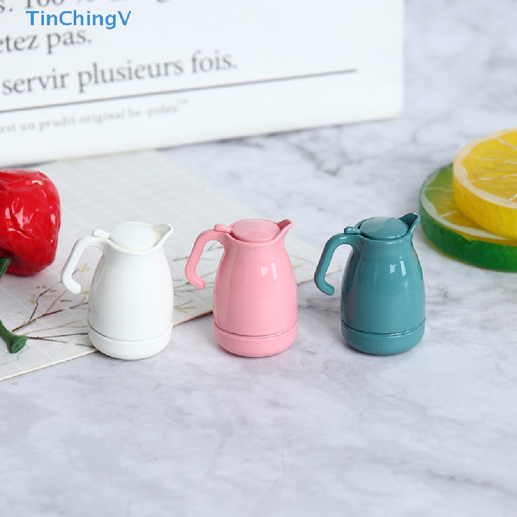 Ấm Đun Nước Mini Bằng Kim Loại Nhiều Màu Sắc Trang Trí Nhà Búp Bê 1: 12