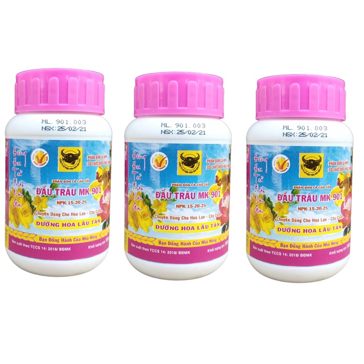 Phân bón lá Đầu Trâu 901 dưỡng hoa lâu tàn lọ 100g
