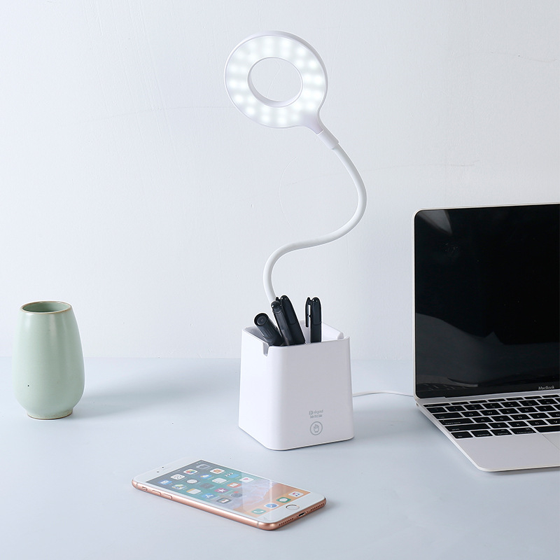 Đèn bàn LED Bảo vệ mắt Học tập Đèn LED để bàn Đèn đọc sách có thể sạc lại Đèn ngủ có giá đỡ bút cho học sinh