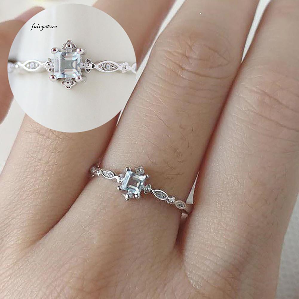 Nhẫn đeo ngón đính viên đá lấp lánh sang trọng cho nữ