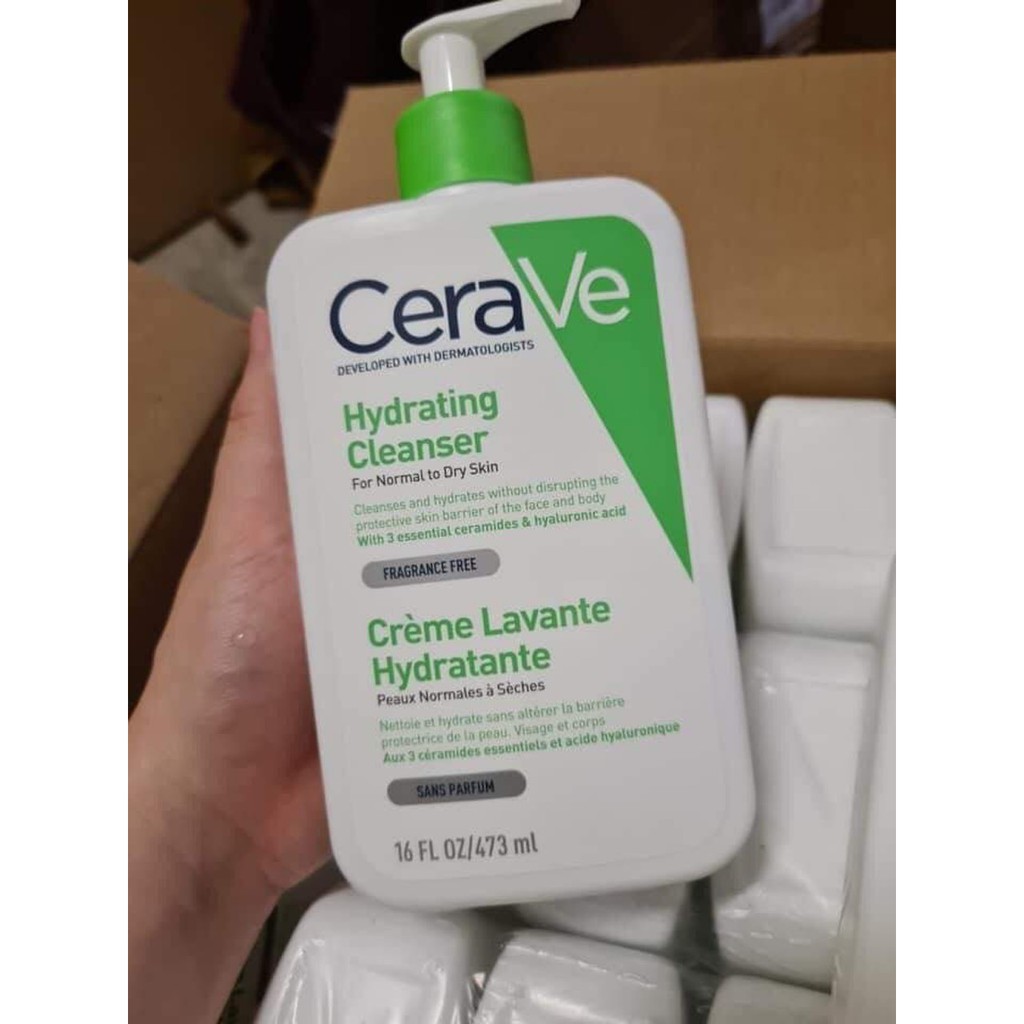 [Bản Pháp] Sữa rửa mặt da dầu / khô CERAVE Foaming Facial Cleanser 236ml 473ml 1000ml