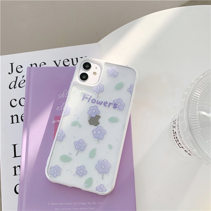 Ốp lưng iphone hoa tím kim tuyến 5/5s/6/6plus/6s/6splus/7/7plus/8/8plus/x/xr/xs/11/12/pro/max/plus/promax - Awifi S3-9 | BigBuy360 - bigbuy360.vn