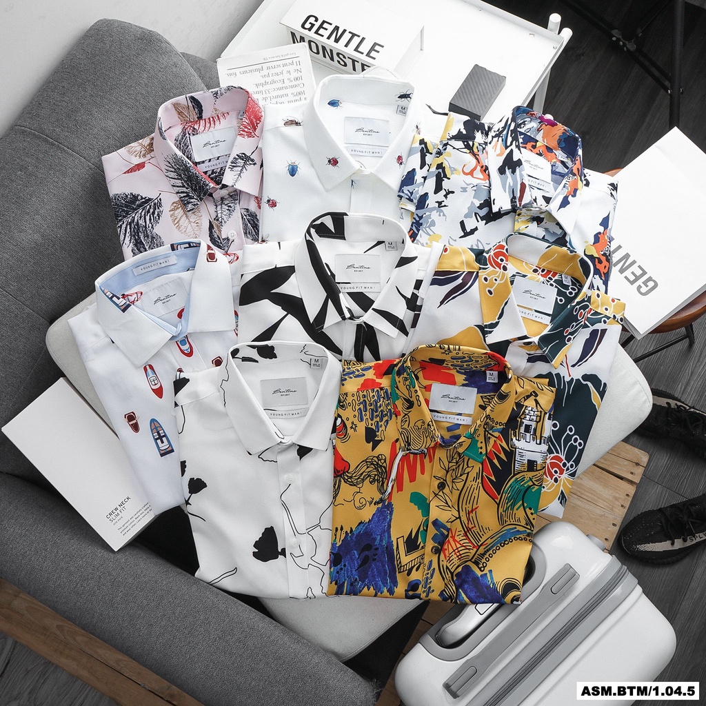 Áo Sơ Mi Cộc Tay Nam Họa Tiết Vải Cotton Dệt Sớ Chéo - BENTINO | BigBuy360 - bigbuy360.vn