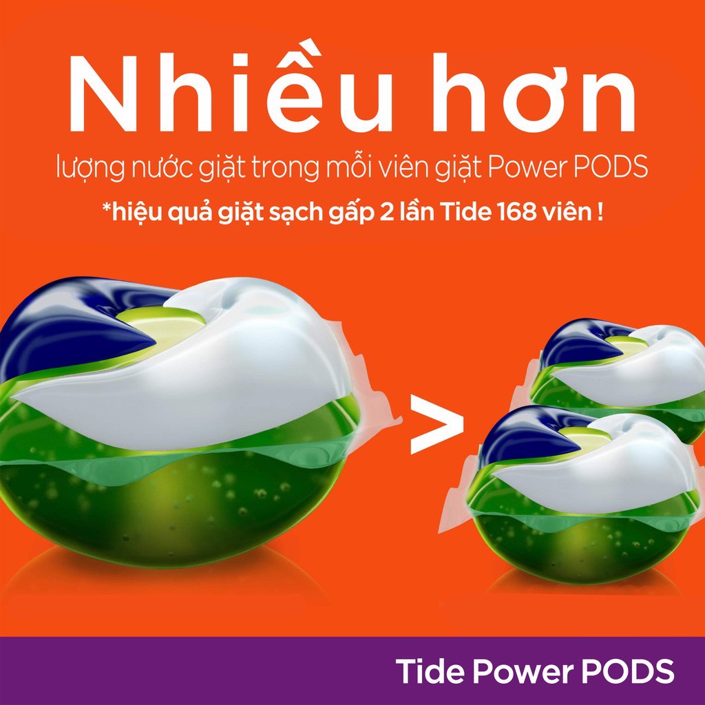 [THÙNG 4 BỊCH]1 Thùng Viên Giặt Tide Power PODS Hygienic Clean Detergent Mỹ