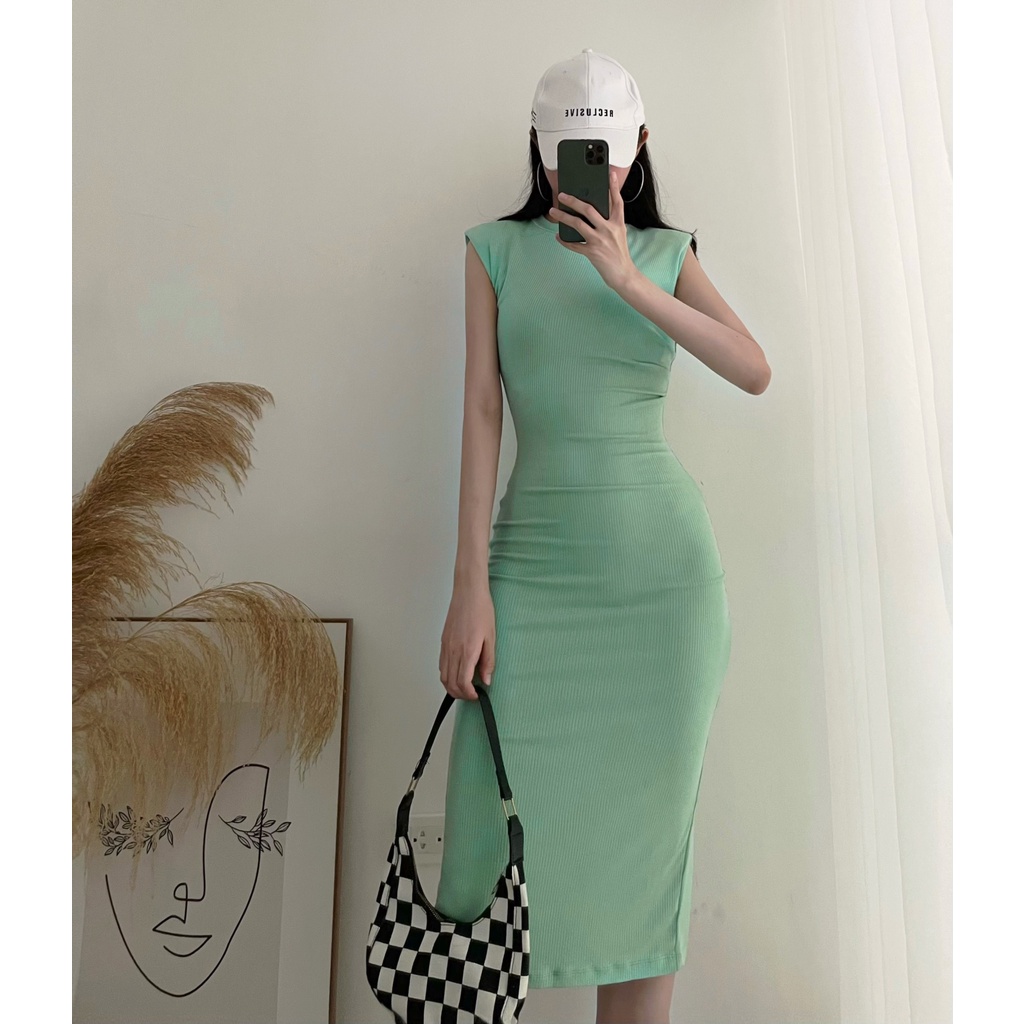 Đầm body thun tăm dáng dài