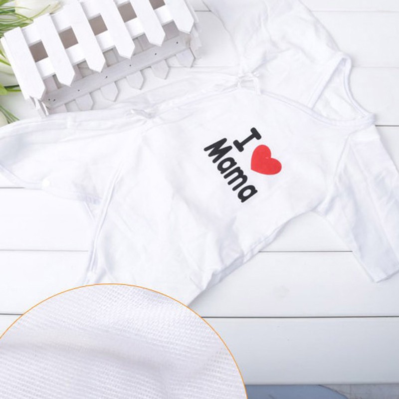 Bộ áo liền quần in dòng chữ I Love Mama/ I Love Papa đáng yêu cho bé