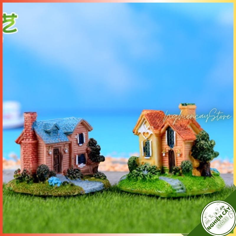 Phụ kiện Biệt thự nhỏ trang trí tiểu cảnh, cây cảnh, sen đá