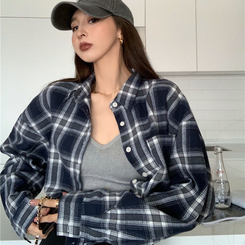 Áo Sơ Mi Tay Dài Dáng Rộng Họa Tiết Kẻ Sọc Thời Trang Sang Trọng Cho Nữ