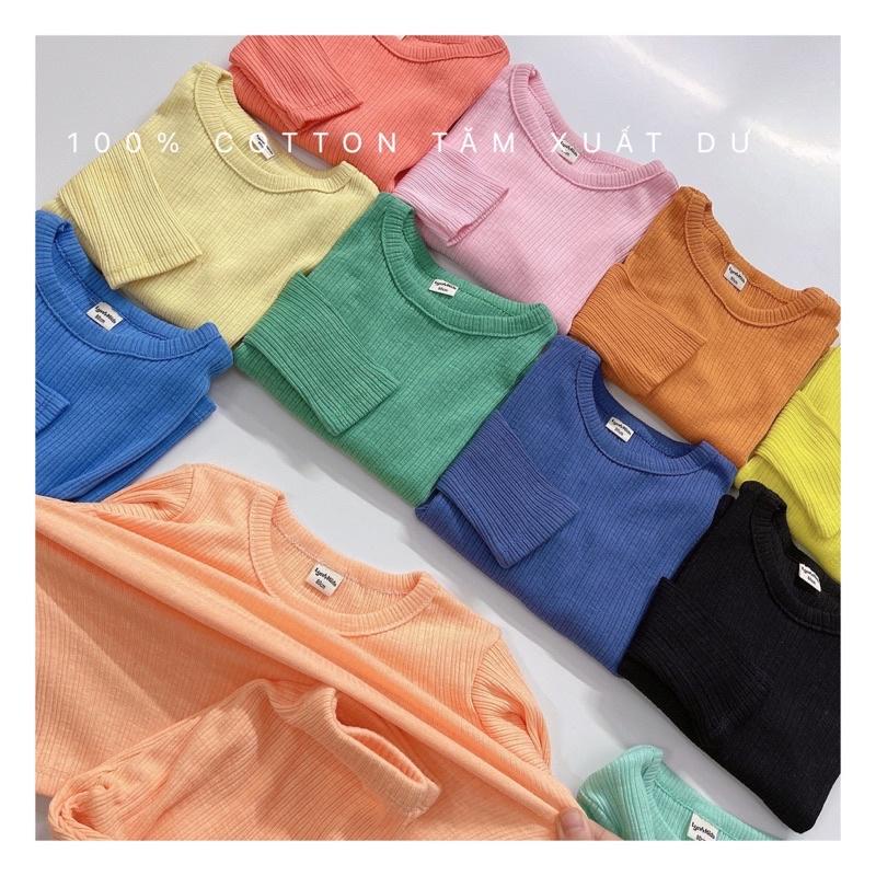SET 3 BỘ TĂM TRƠN DÀI TAY UNISEX CHO BÉ