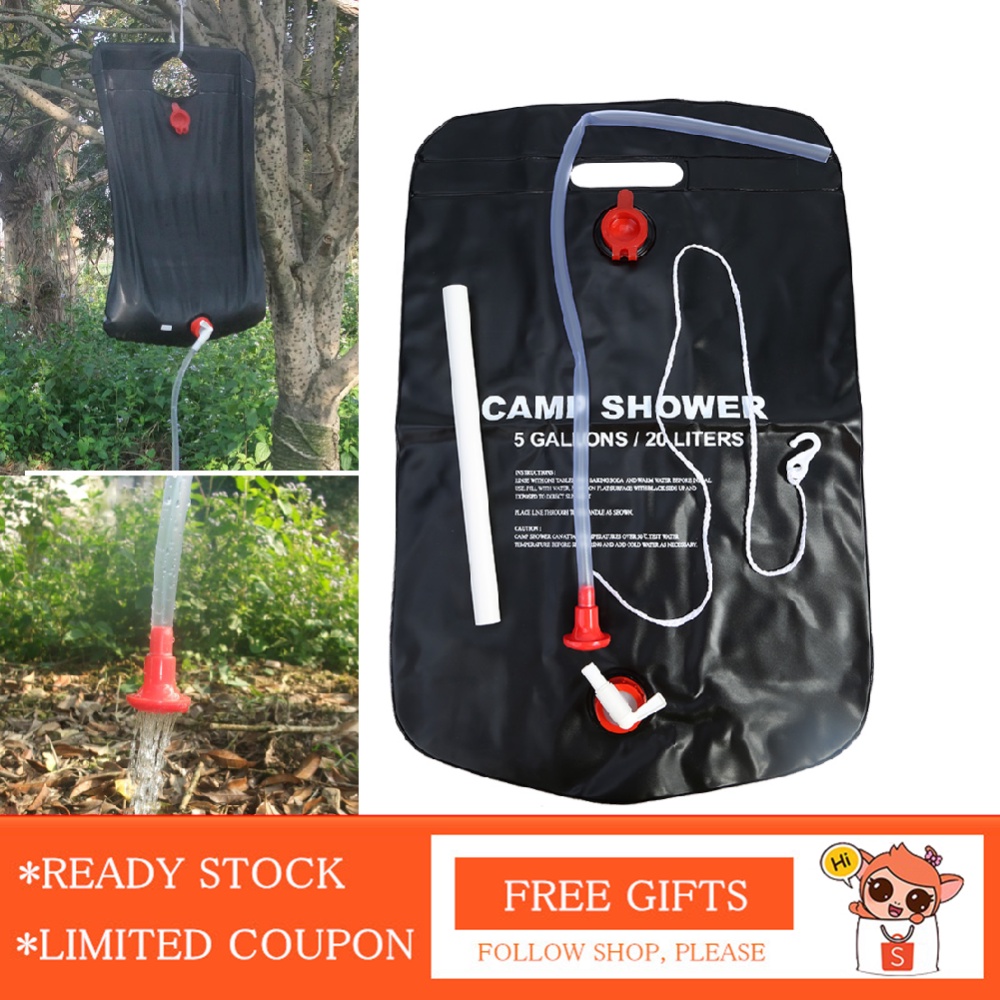 5Gallons/20Liters Portable Solar Heated Shower Camping Water Bathing Bag Outdoor Travel Hiking