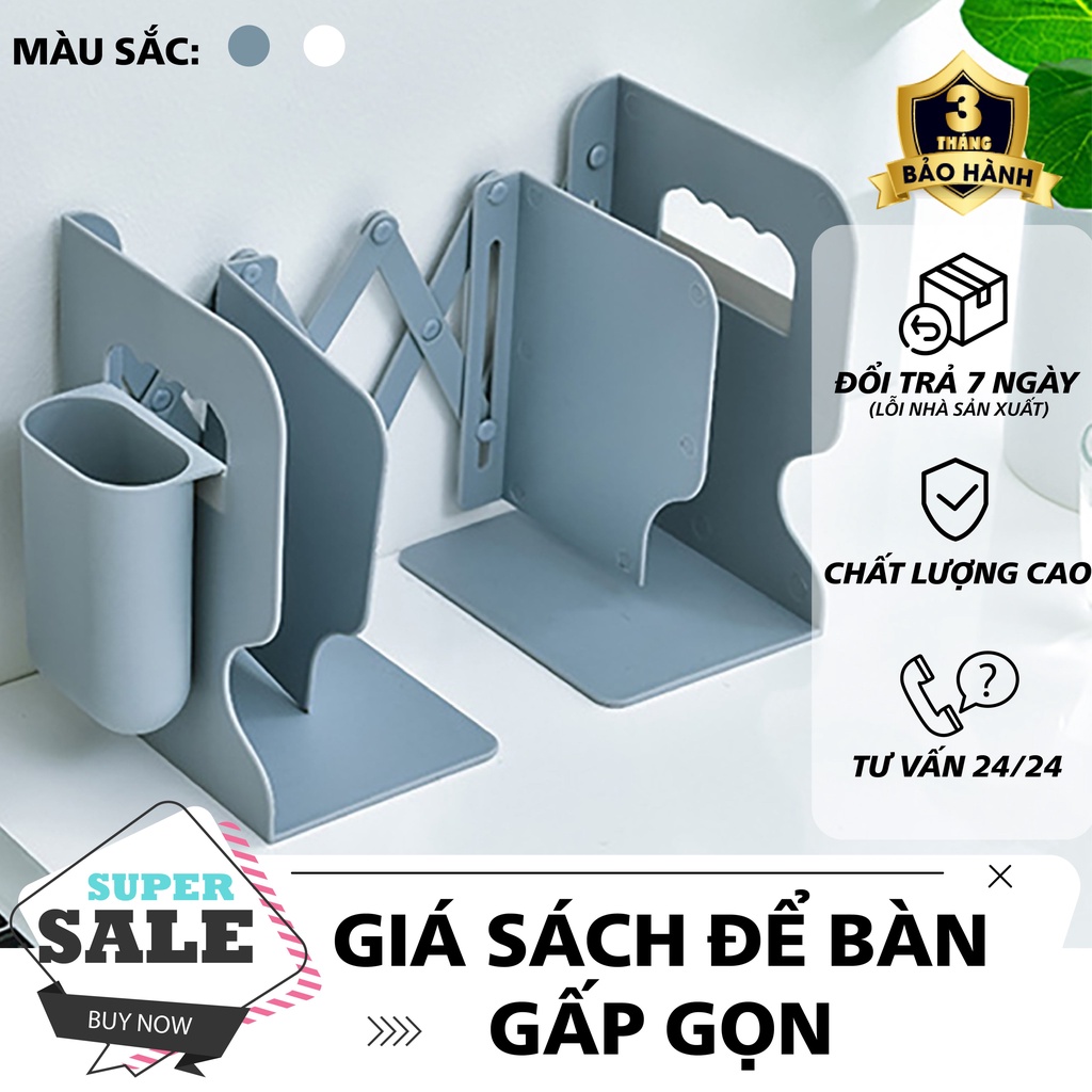 Giá sách để bàn gấp gọn, kệ sách Nhựa mini