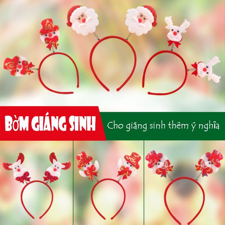 Bờm cài tóc giáng sinh cute dễ thương – Băng đô hình ông già noel 00951