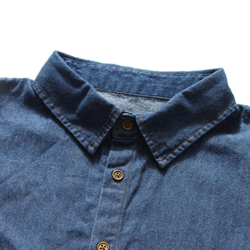 Cổ Áo Sơ Mi Giả Denim Có Thể Tháo Rời Thời Trang Cho Nữ
