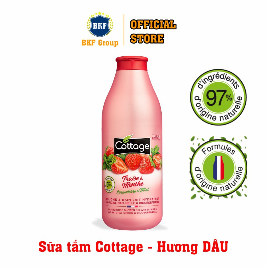 SỮA TẮM DƯỠNG TRẮNG DA COTTAGE 750ml Của Pháp - Có hóa đơn VAT