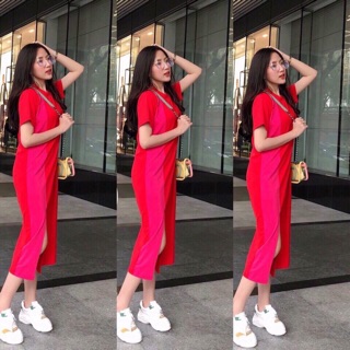 maxi phông xẻ đùi