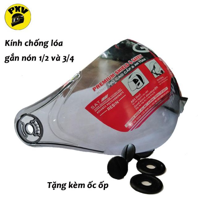 [ MẪU MỚI ] Kính GRS Chống Loá Gắn Mũ Bảo Hiểm 1/2 Và 3/4