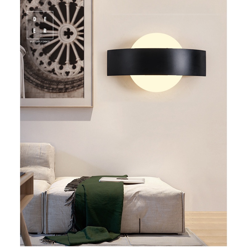 Đèn LED Treo Tường Hình Tròn / Vuông Phong Cách Bắc Âu Độc Đáo Trang Trí Nhà Cửa