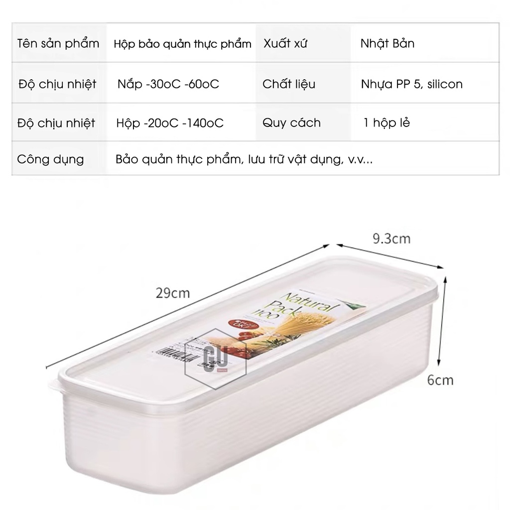 Hộp Đựng Mì Ý, bảo quản thực phẩm tủ lạnh, đựng rau củ, trữ đông