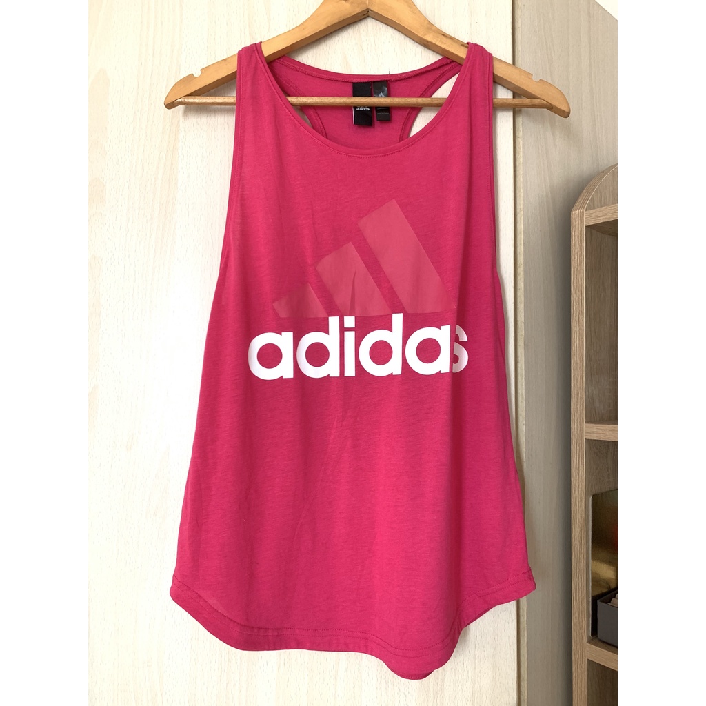[2HAND] Áo thể thao ba lỗ Adidas màu hồng