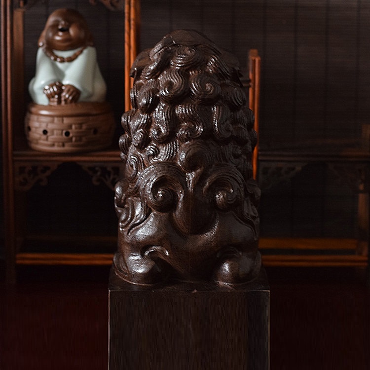 Tượng Nghê Phong Thủy Bằng Gỗ Trầm Hương (Cao 6.5 cm)