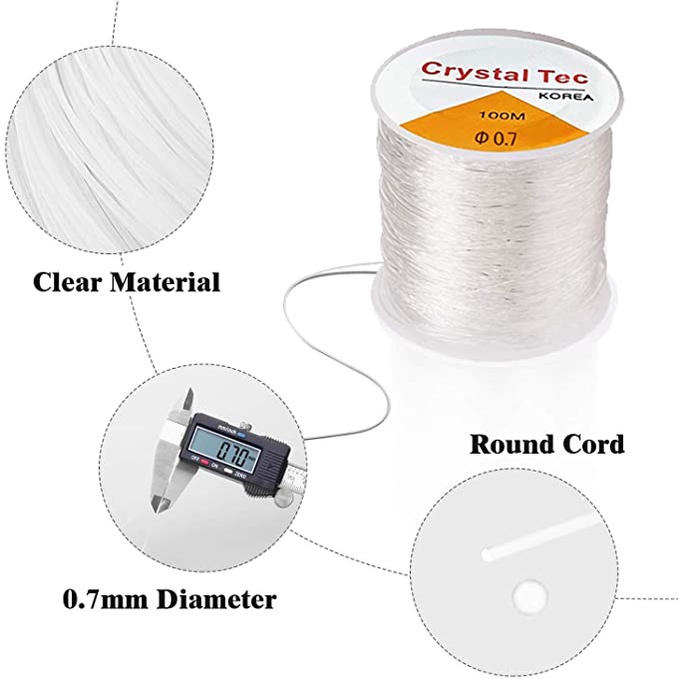 Cuộn Dây Co Giãn Pha Lê Trong Suốt Dùng Làm Trang Sức Thủ Công / Vòng Đeo Tay DIY