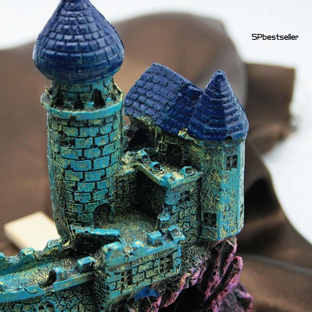 Đồ trang trí Lâu Đài Bằng Nhựa Resin Phong Cách Châu Âu Dùng Trang Trí Bể Cá