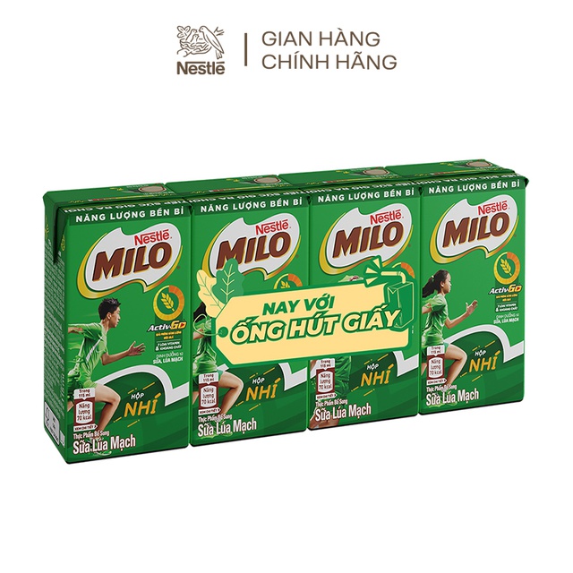 [Mã FMCGWIN2 giảm 10% tối đa 80K đơn 399K] Sữa lúa mạch Nestlé® MILO® thùng 48 hộp x 115ml