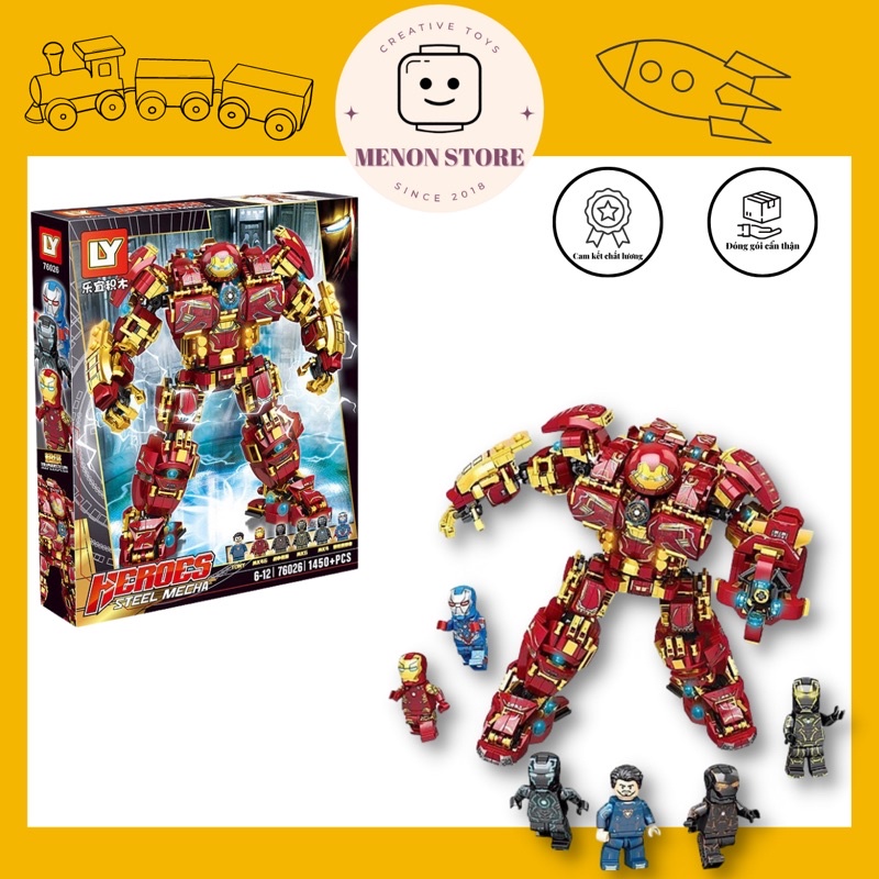 LY 76026 Marvel Mô hình HulkBuster Người sắt - Đồ chơi lắp ráp xếp hình thông minh