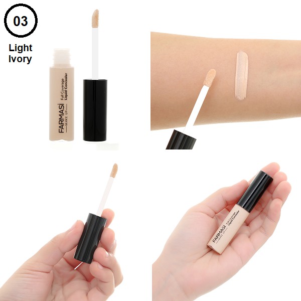 Kem Che Khuyết Điểm Dạng Lỏng Farmasi Make Up Full Coverage Concealer Liquid 7ml (1721CON)