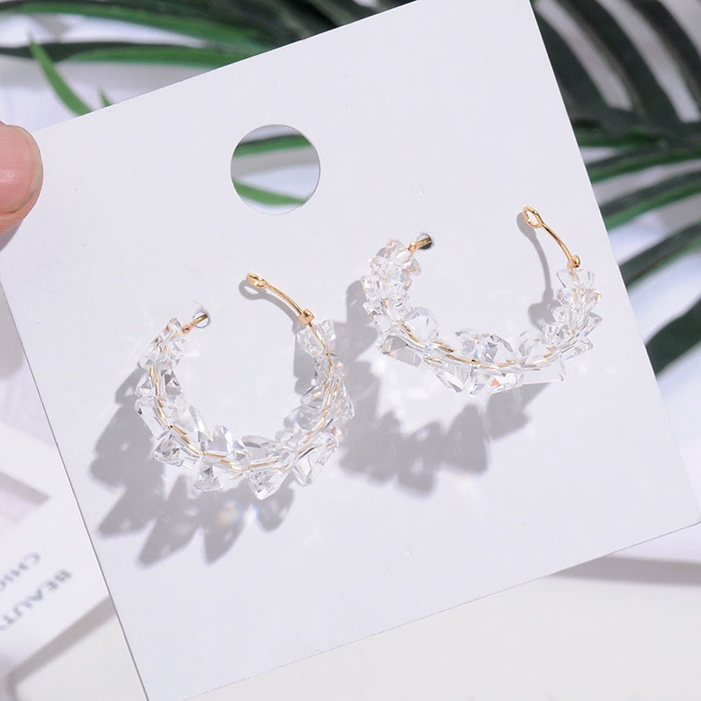 Khuyên tai dạng vòng tròn bằng acrylic mxgoods