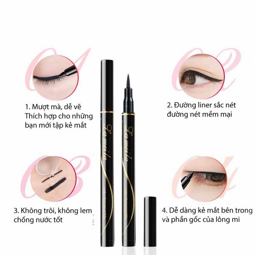 Bút kẻ mắt dạ đầu mảnh nhanh khô Nội Địa Trung ILY