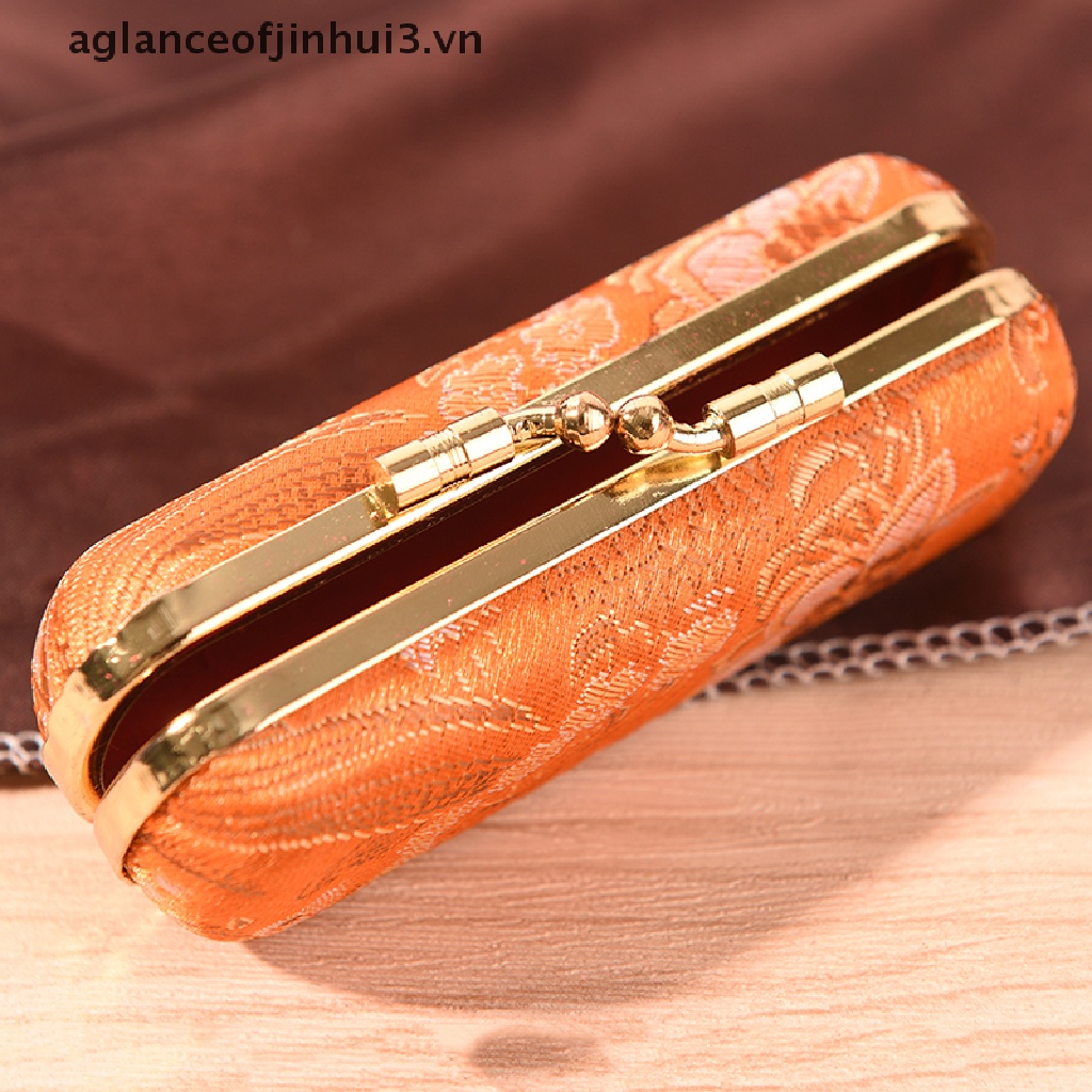 * * Afhvn * * Hộp Đựng Son Môi Kẹp Sắt Thời Trang Có Gương Bên Trong &amp; Khóa Cài  Hộp Đựng Son Môi Thêu Hoa Thổ Cẩm Kèm Gương Soi Tiện Dụng  Hộp Đựng Son Môi Hot Bo