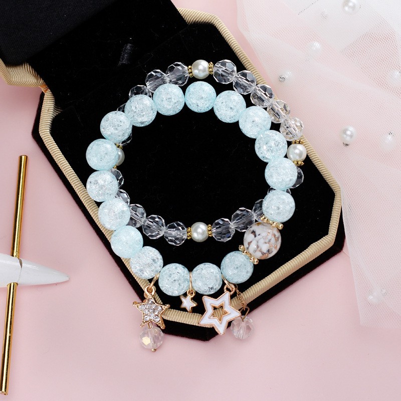 Vòng Tay Đính Đá Pha Lê Màu Hồng Đơn Giản Thời Trang Mùa Hè Cho Nữ | BigBuy360 - bigbuy360.vn